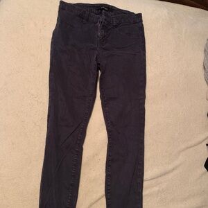 J Brand Anja Navy Luxe Sateen Skinny Cropped Cuffed Jean - Sz 26